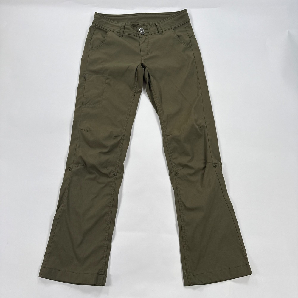 prAna Womens Hiking Pants 2 Olive Green Halle Straight Leg Utility Outdoor